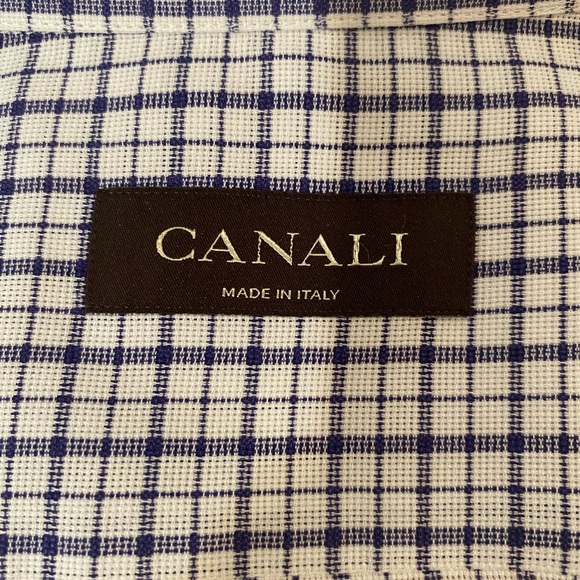 CANALI Men’s Long Sleeve Check Button Down Shirt Sz 16 1/2 - Picture 8 of 10